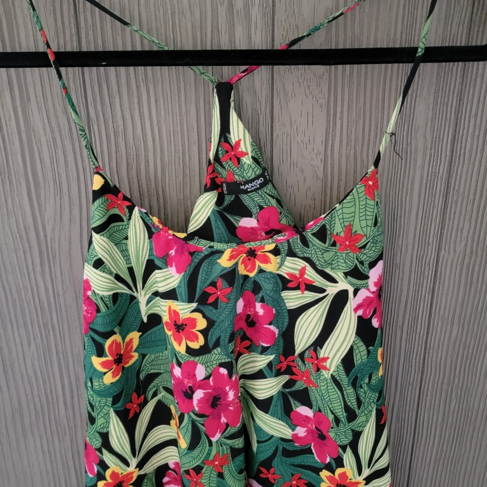 Tropical Floral Spaghetti Strap Dress